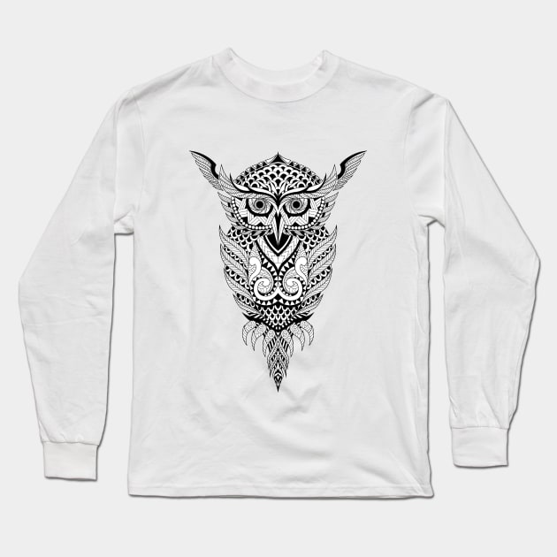 Geometrical owl Sowl Classic Mandala Long Sleeve T-Shirt by MacYounes